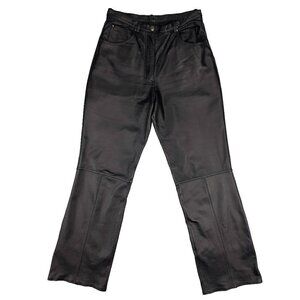 RTG VTG 100% High Quality Leather High-Waist Regular‎ Fit Black Pants Size 5